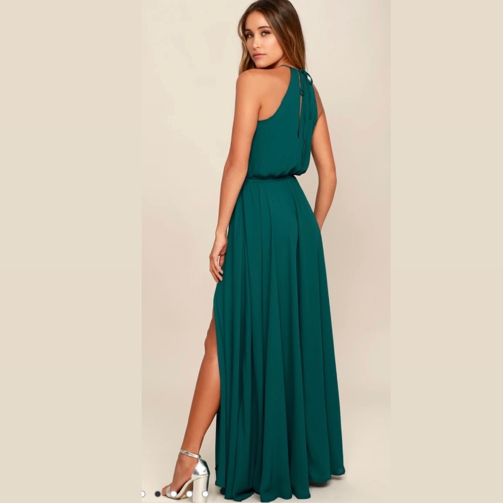 Fabulous Lulus halter neck chiffon maxi dress - Picture 4 of 11